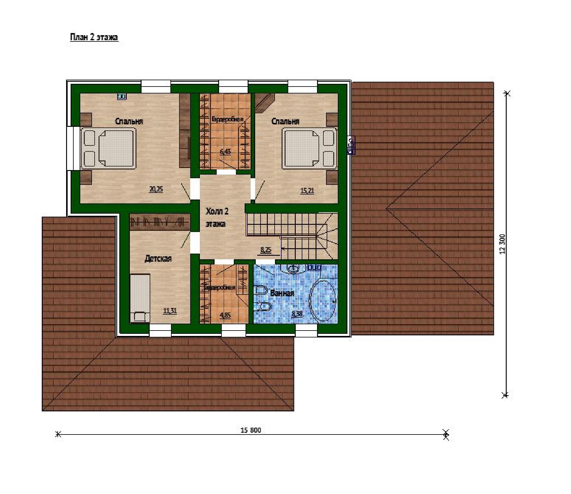 Планировка проекта дома №m-307 План 2 этажа..JPG